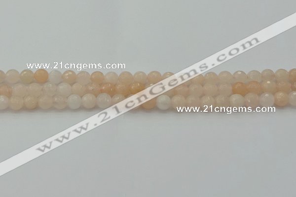 CPI210 15.5 inches 4mm faceted round pink aventurine jade beads