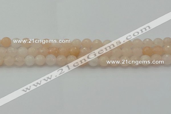 CPI211 15.5 inches 6mm faceted round pink aventurine jade beads