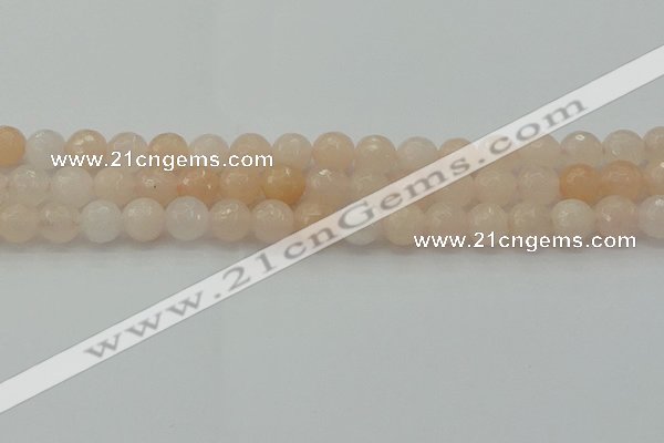 CPI212 15.5 inches 8mm faceted round pink aventurine jade beads