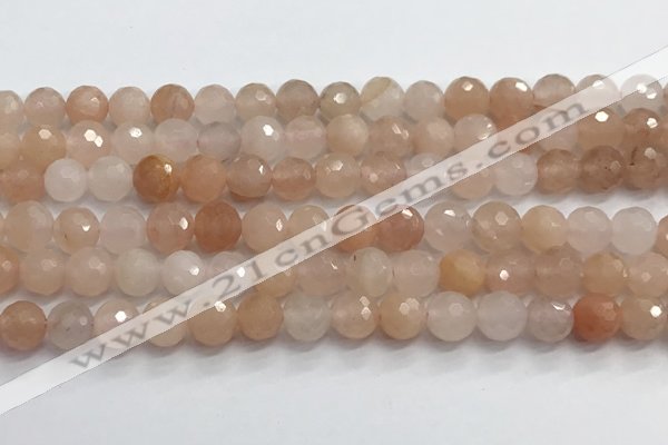 CPI216 15.5 inches 6mm faceted round pink aventurine jade beads wholesale