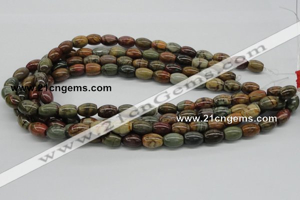 CPJ02 15.5 inches 10*14mm rice picasso jasper beads wholesale