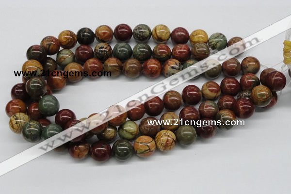 CPJ03 15.5 inches 16mm round picasso jasper beads wholesale