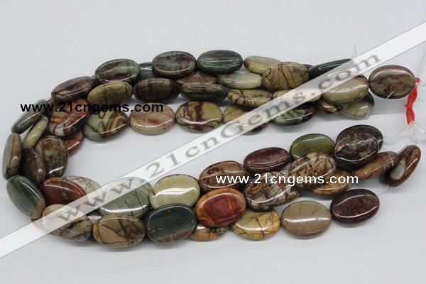 CPJ04 15.5 inches 18*25mm oval picasso jasper beads wholesale