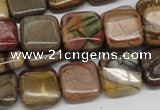 CPJ06 15.5 inches 14*14mm square picasso jasper beads wholesale