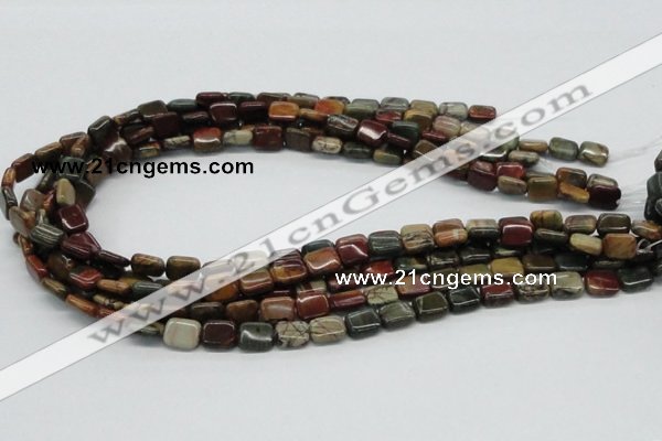 CPJ08 15.5 inches 8*10mm rectangle picasso jasper beads wholesale