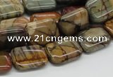 CPJ09 15.5 inches 12*16mm rectangle picasso jasper beads wholesale