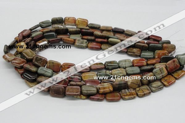 CPJ09 15.5 inches 12*16mm rectangle picasso jasper beads wholesale