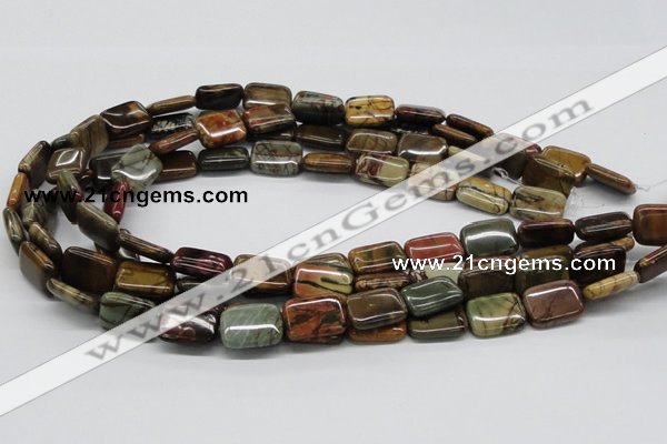 CPJ10 15.5 inches 13*18mm rectangle picasso jasper beads wholesale
