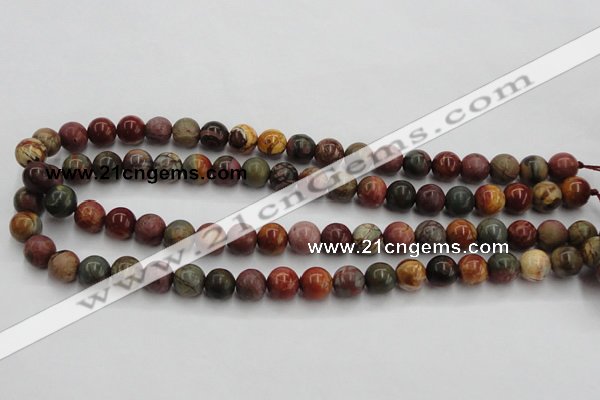 CPJ103 15.5 inches 10mm round picasso jasper gemstone beads wholesale