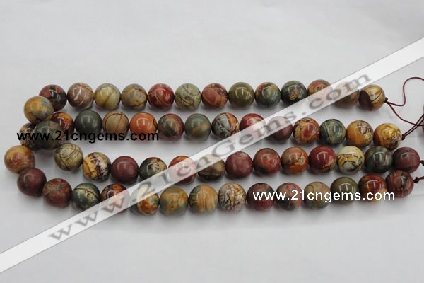 CPJ104 15.5 inches 12mm round picasso jasper gemstone beads wholesale