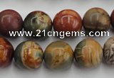 CPJ105 15.5 inches 14mm round picasso jasper gemstone beads wholesale