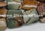 CPJ11 15.5 inches 15*20mm rectangle picasso jasper beads wholesale