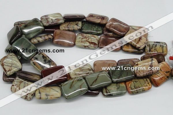 CPJ12 15.5 inches 22*30mm rectangle picasso jasper beads wholesale