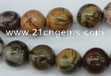 CPJ155 15.5 inches 12mm round picasso jasper gemstone beads