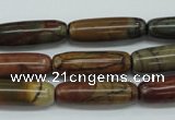 CPJ160 15.5 inches 8*25mm cylinder picasso jasper gemstone beads