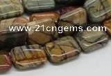 CPJ19 15.5 inches 10*14mm rectangle picasso jasper beads wholesale