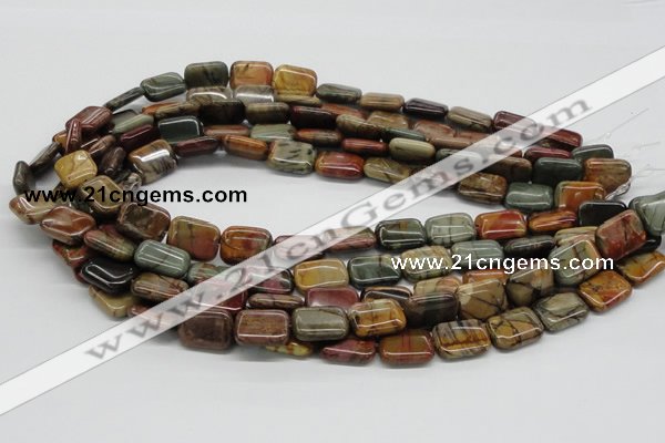 CPJ19 15.5 inches 10*14mm rectangle picasso jasper beads wholesale