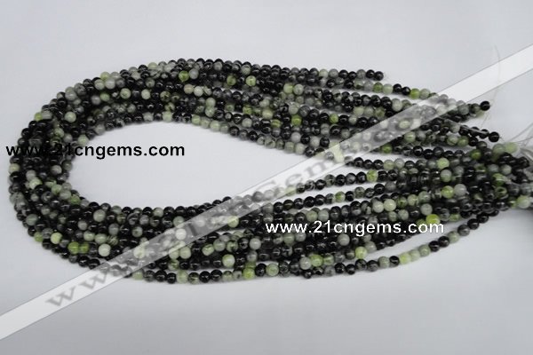 CPJ201 15.5 inches 4mm round green picasso jasper beads