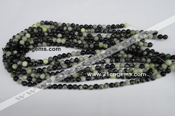 CPJ202 15.5 inches 6mm round green picasso jasper beads