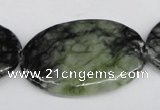 CPJ221 15.5 inches 25*40mm oval green picasso jasper beads