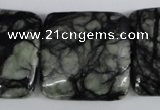 CPJ228 15.5 inches 30*30mm square green picasso jasper beads