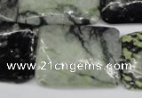 CPJ235 15.5 inches 25*30mm rectangle green picasso jasper beads