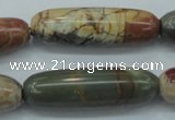 CPJ26 15.5 inches 13*40mm cylinder picasso jasper beads wholesale
