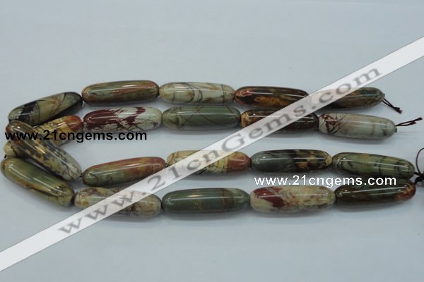 CPJ26 15.5 inches 13*40mm cylinder picasso jasper beads wholesale