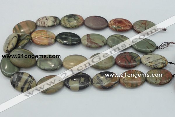 CPJ29 15.5 inches 22*30mm oval picasso jasper beads wholesale