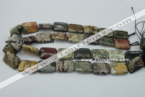 CPJ31 15.5 inches 18*25mm rectangle picasso jasper beads wholesale