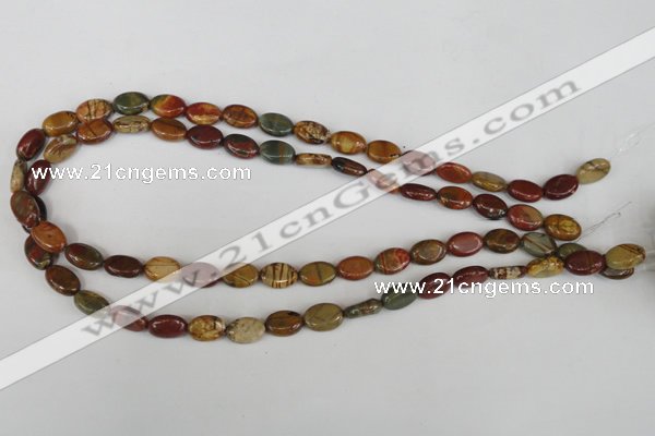 CPJ355 15.5 inches 8*12mm oval picasso jasper gemstone beads