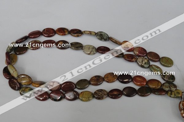 CPJ356 15.5 inches 12*16mm oval picasso jasper gemstone beads