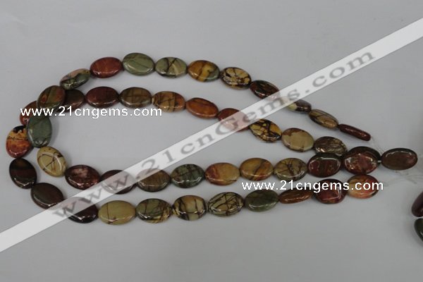 CPJ357 15.5 inches 13*18mm oval picasso jasper gemstone beads