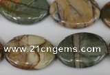 CPJ358 15.5 inches 22*30mm oval picasso jasper gemstone beads