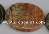 CPJ359 15.5 inches 40*50mm oval picasso jasper gemstone beads