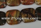 CPJ362 15.5 inches 20*20mm square picasso jasper gemstone beads