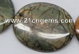 CPJ37 15.5 inches 40*50mm oval picasso jasper beads wholesale