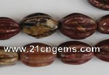 CPJ371 15.5 inches 10*18mm starfruit picasso jasper gemstone beads