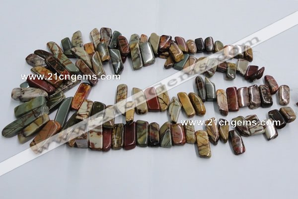 CPJ375 15.5 inches 8*14mm - 10*30mm picasso jasper chips beads