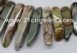 CPJ40 15.5 inches multi size wand picasso jasper beads wholesale