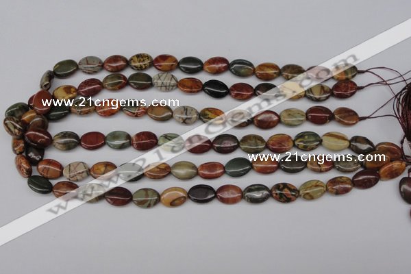 CPJ401 15 inches 10*14mm oval picasso jasper gemstone beads