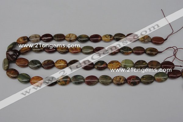 CPJ402 15 inches 12*16mm oval picasso jasper gemstone beads