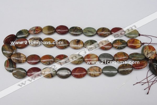 CPJ403 15 inches 13*18mm oval picasso jasper gemstone beads