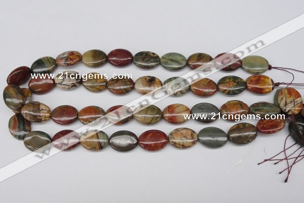 CPJ404 15 inches 15*20mm oval picasso jasper gemstone beads