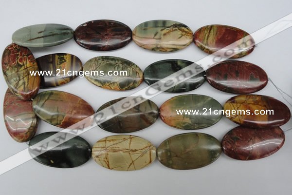 CPJ408 15 inches 25*45mm oval picasso jasper gemstone beads