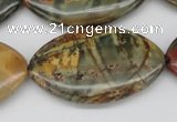 CPJ412 15 inches 25*40mm marquise picasso jasper gemstone beads