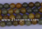 CPJ450 15.5 inches 4mm round wildhorse picture jasper beads