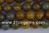 CPJ452 15.5 inches 8mm round wildhorse picture jasper beads