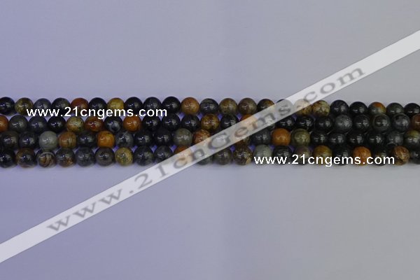 CPJ471 15.5 inches 6mm round black picasso jasper beads wholesale