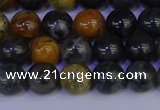 CPJ472 15.5 inches 8mm round black picasso jasper beads wholesale